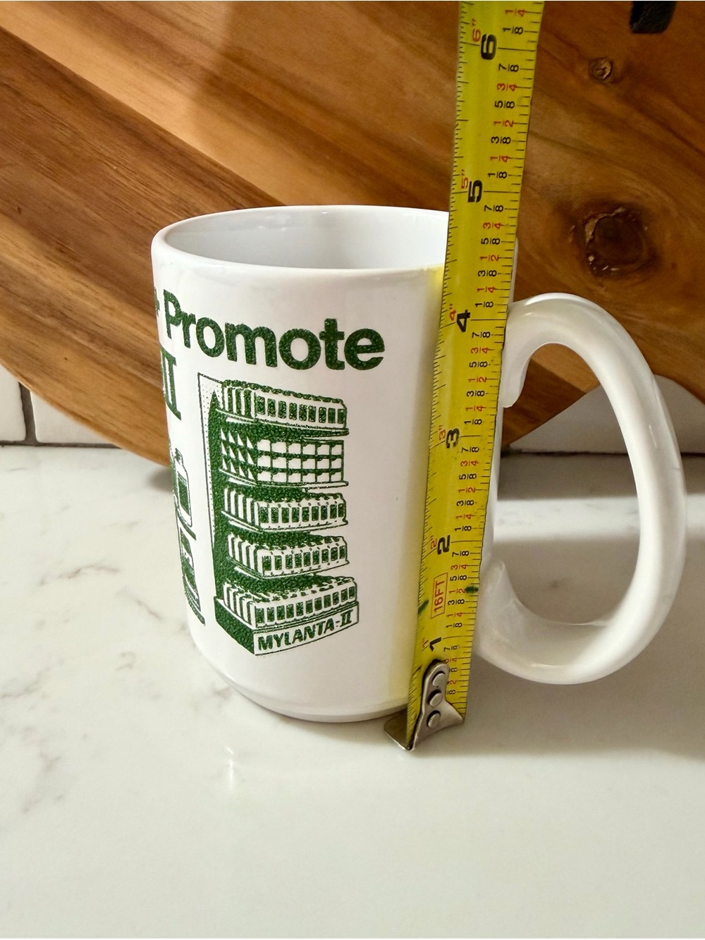 Vintage Pharmaceutical Mylanta-II Promotional White and Green Ceramic Mug - Picture 6 of 7
